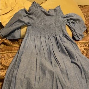 Denim loose fitting midi dress